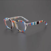 Roger Vintage Color stripe Glasses Frames Oval Frames Southood Striped